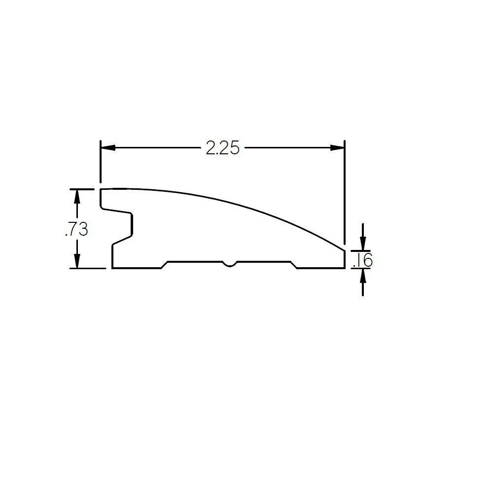 Aria 0.75 in. Thick x 2.25 in. Wide x 78 in. Length High Gloss Wood Reducer by ROPPE 4 Aria 0.75 in. Thick x 2.25 in. Wide x 78 in. Length High Gloss Wood Reducer by ROPPE - Image 2