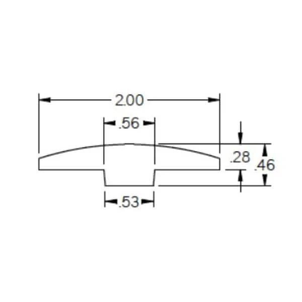 Berger 0.28 in. Thick x 2 in. Wide x 78 in. Length High Gloss Wood T-Molding by ROPPE 4 Berger 0.28 in. Thick x 2 in. Wide x 78 in. Length High Gloss Wood T-Molding by ROPPE - Image 2