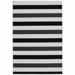 Rugby Black/Cinder Gray/White 5 ft. x 7 ft. Area Rug by Garland Rug