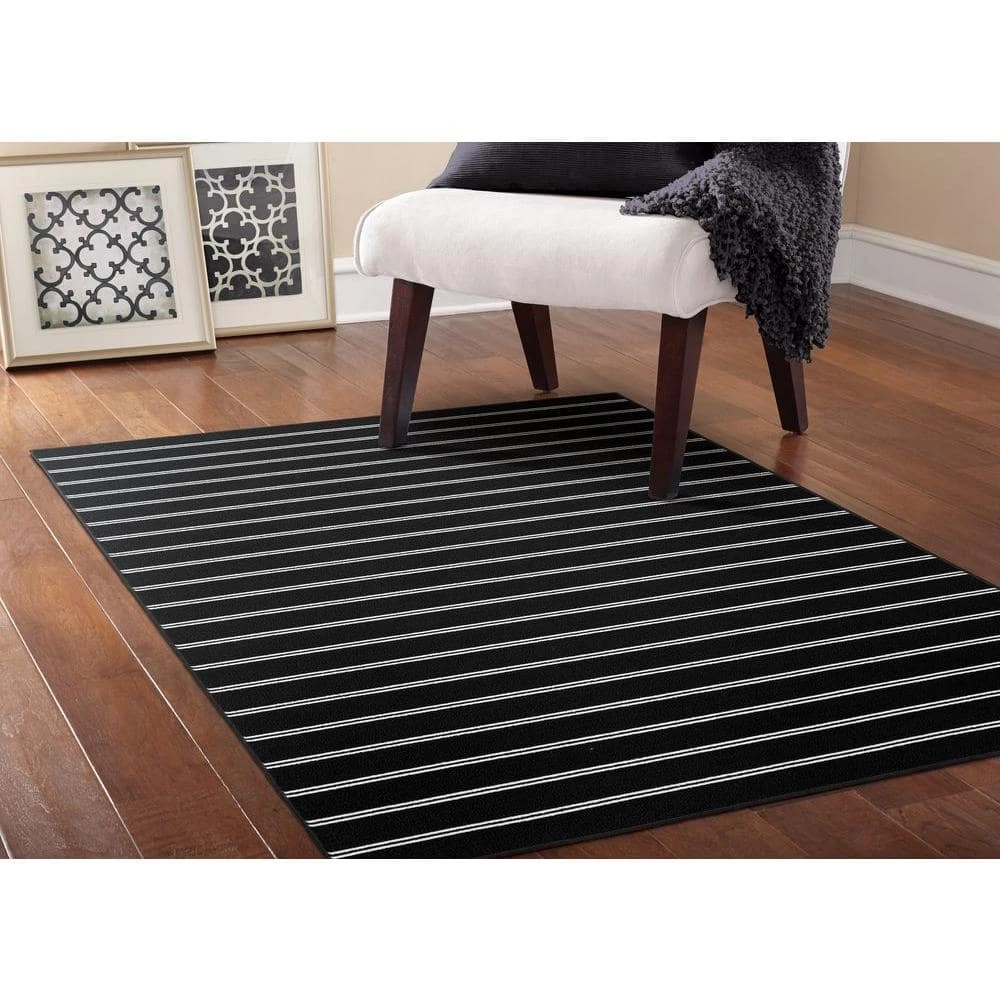 Avery Black 5 ft. x 7 ft. Area Rug by Garland Rug 4 Avery Black 5 ft. x 7 ft. Area Rug by Garland Rug - Image 2