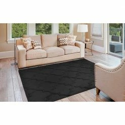 Quatro Black 6 ft. x 9 ft. Area Rug by Garland Rug -ROPPE ONLINE STORE black garland rug area rugs cl300n07210815 31 1000