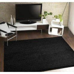 Skyline Shag Black 9 Ft. x 12 Ft. Area Rug by Garland Rug -ROPPE ONLINE STORE black garland rug area rugs sksh0n10814415 31 1000