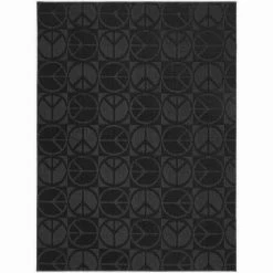 Large Peace Black 5 ft. x 7 ft. Area Rug by Garland Rug