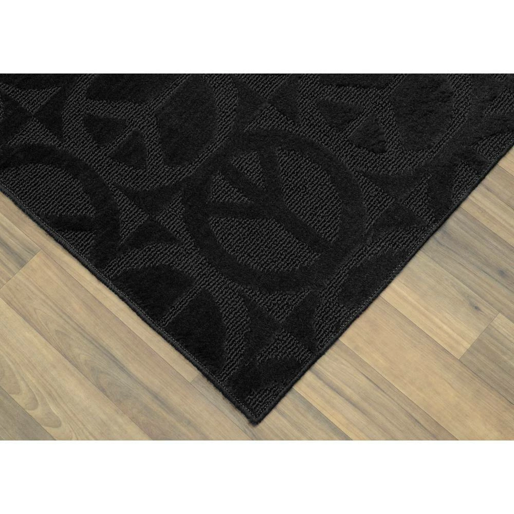 Large Peace Black 5 ft. x 7 ft. Area Rug by Garland Rug 4 Large Peace Black 5 ft. x 7 ft. Area Rug by Garland Rug - Image 2