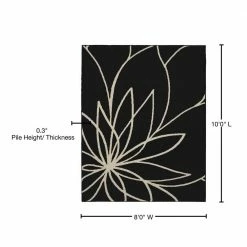 Grand Floral Black/Ivory 8 ft. x 10 ft. Area Rug by Garland Rug -ROPPE ONLINE STORE black ivory garland rug area rugs ll460a096120e1 76 1000