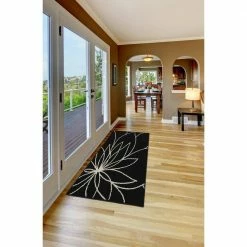 Grand Floral Black/Ivory 2 ft. x 5 ft. Runner Rug by Garland Rug -ROPPE ONLINE STORE black ivory garland rug area rugs ll460w024060e1 31 1000