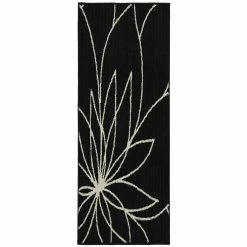 Grand Floral Black/Ivory 2 ft. x 5 ft. Runner Rug by Garland Rug