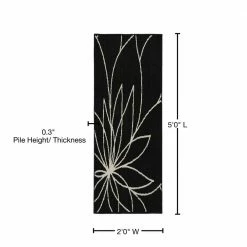 Grand Floral Black/Ivory 2 ft. x 5 ft. Runner Rug by Garland Rug -ROPPE ONLINE STORE black ivory garland rug area rugs ll460w024060e1 76 1000