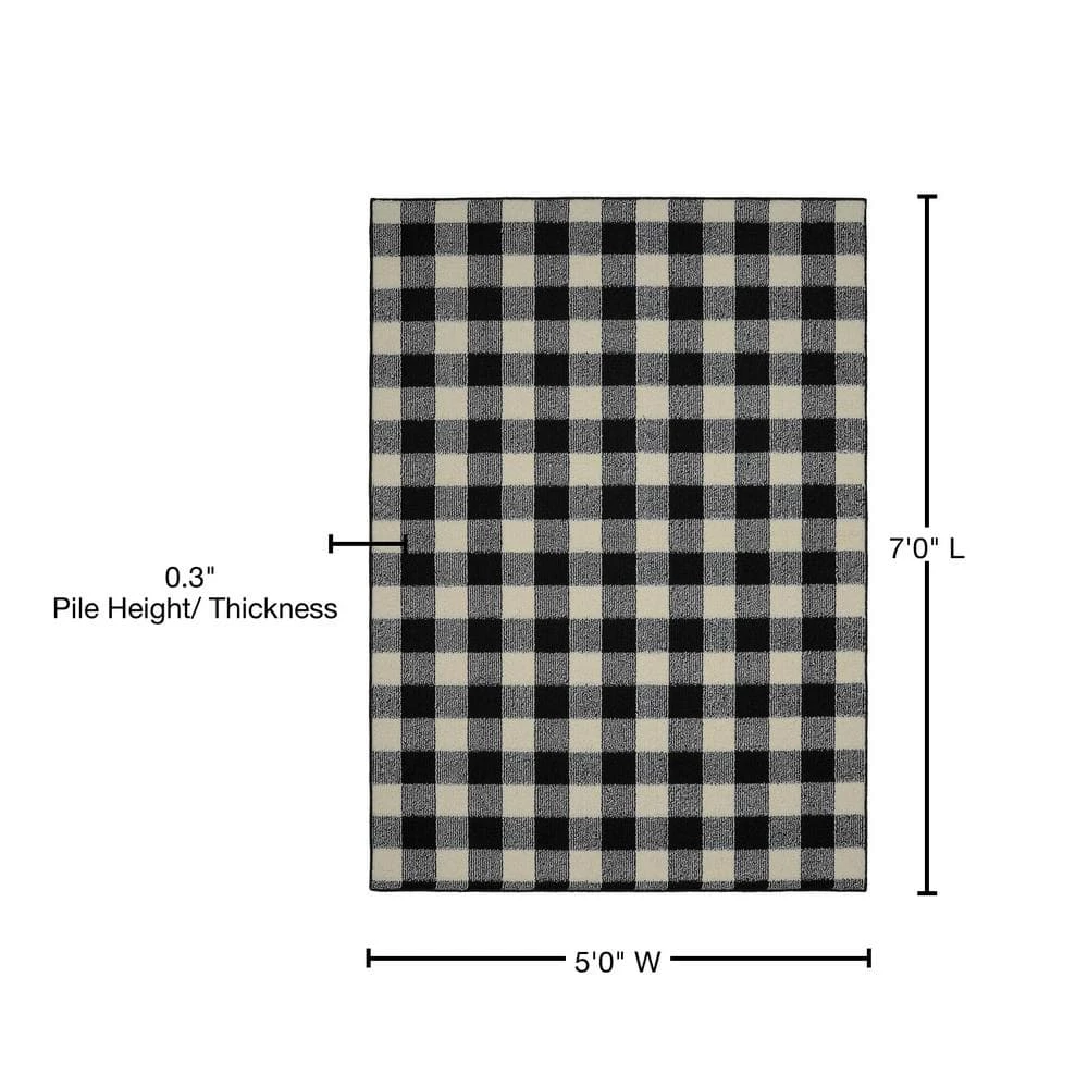 Country Living Black/Ivory 5 ft. x 7 ft. Area Rug by Garland Rug 7 Country Living Black/Ivory 5 ft. x 7 ft. Area Rug by Garland Rug - Image 5