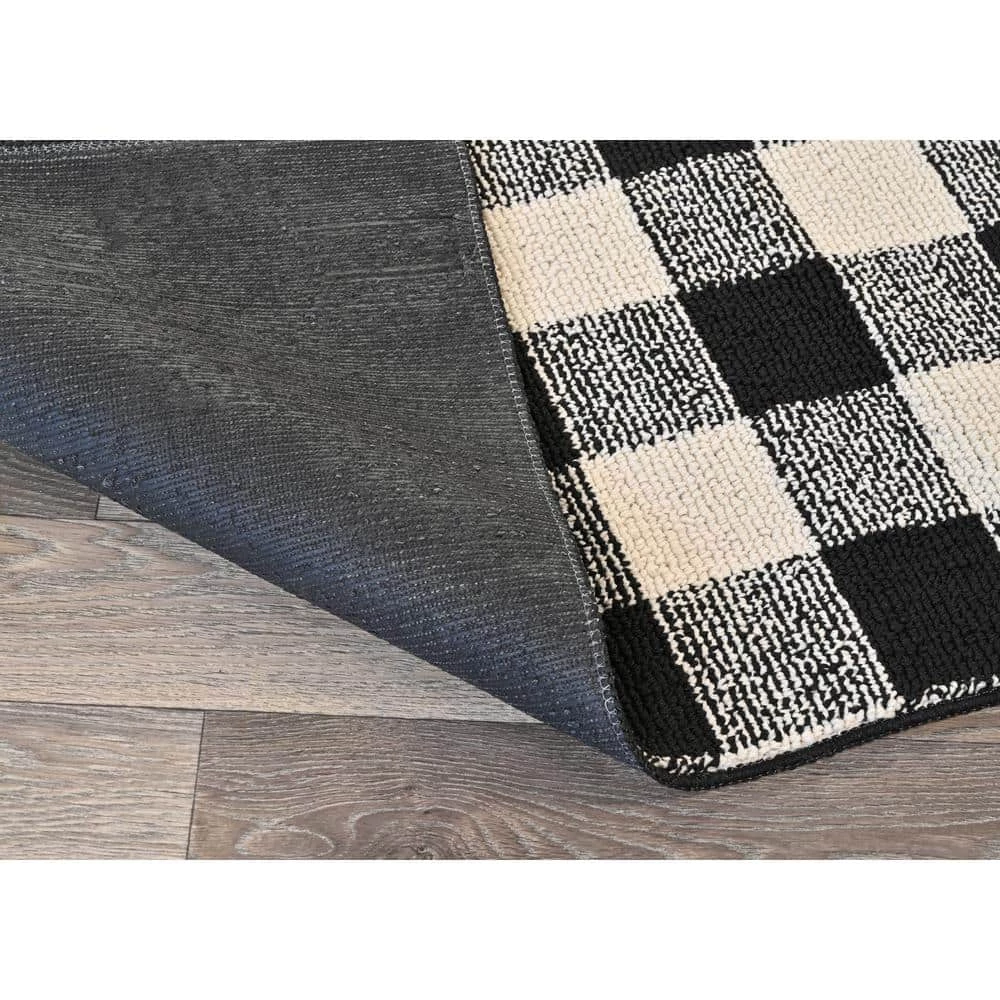 Country Living Black/Ivory 5 ft. x 7 ft. Buffalo Plaid Indoor/Outdoor Area Rug by Garland Rug 5 Country Living Black/Ivory 5 ft. x 7 ft. Buffalo Plaid Indoor/Outdoor Area Rug by Garland Rug - Image 3