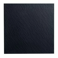 Slate Design 19.69 in. x 19.69 in. Black Dry Back Rubber Tile Flooring by ROPPE