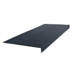 Vantage Profile Raised Circular Design W/O Riser Black 12 1/16 in. x 36 in. Rubber Square Nose Stair Tread by ROPPE