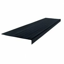 Low Circular Profile Black 12.5 in. x 60 in. Rubber Square Nose Stair Tread by ROPPE