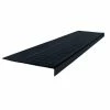 Low Circular Profile Black 12.5 in. x 72 in. Rubber Square Nose Stair Tread by ROPPE -ROPPE ONLINE STORE black roppe vinyl stair treads 72921p100 64 1000