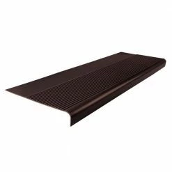 Light Duty Ribbed Design Brown 12-1/4 in. x 36 in. Rubber Round Nose Stair Tread by ROPPE