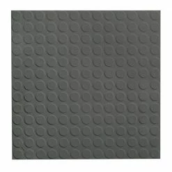Low Circular Profile 19.69 in. x 19.69 in. Charcoal Rubber Tile by ROPPE