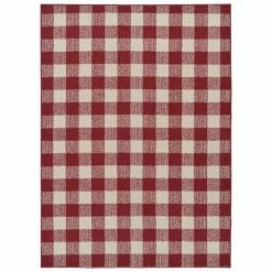 Country Living Chili/Ivory 5 ft. x 7 ft. Buffalo Plaid Indoor/Outdoor Area Rug by Garland Rug