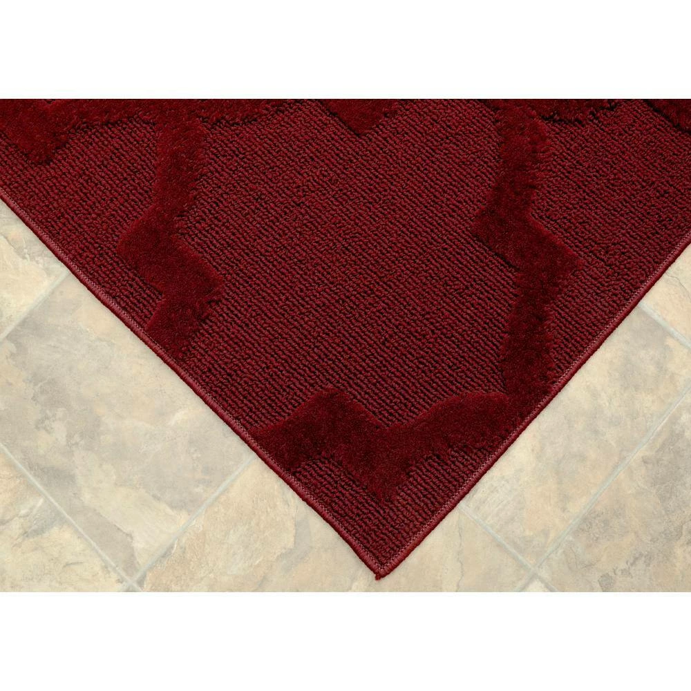 Quatro Chili Red 7 ft. 6 in. x 9 ft. 6 in. Area Rug by Garland Rug 4 Quatro Chili Red 7 ft. 6 in. x 9 ft. 6 in. Area Rug by Garland Rug - Image 2