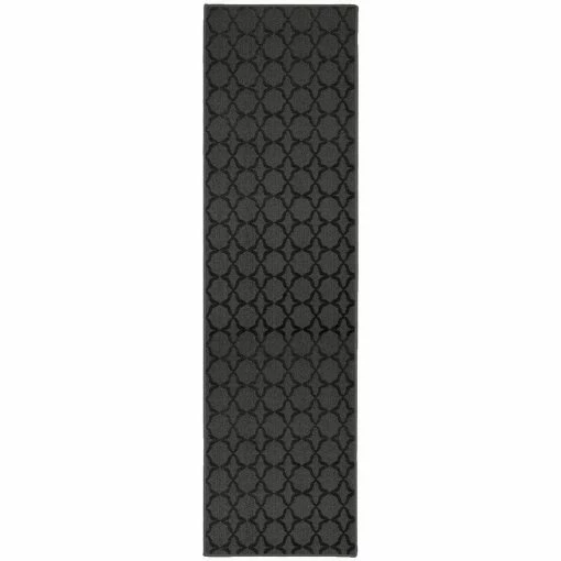 Sparta Cinder Gray 3 ft. x 8 ft. Trellis Polypropylene Runner Rug by Garland Rug -ROPPE ONLINE STORE ciander gray garland rug area rugs cl100n03609612 64 1000