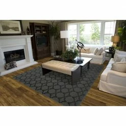 Sparta Cinder Gray 9 ft. x 12 ft. Trellis Polypropylene Area Rug by Garland Rug -ROPPE ONLINE STORE cinder gray garland rug area rugs cl100n10814412 31 1000
