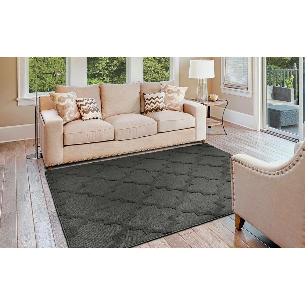 Quatro Cinder Gray 6 ft. x 9 ft. Area Rug by Garland Rug 7 Quatro Cinder Gray 6 ft. x 9 ft. Area Rug by Garland Rug - Image 5