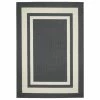 Borderline Cinder Gray/Ivory 5 ft. x 7 ft. Indoor/Outdoor Area Rug by Garland Rug -ROPPE ONLINE STORE cinder gray ivory garland rug outdoor rugs lf050m060084h8 64 1000
