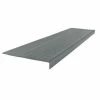 Low Profile Raised Circular Design Dark Gray 12.5 in. x 48 in. Rubber Square Nose Stair Tread by ROPPE -ROPPE ONLINE STORE dark gray roppe vinyl stair treads 48923p150 64 1000
