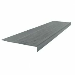 Low Circular Profile Dark Gray 12.5 in. x 60 in. Rubber Square Nose Stair Tread by ROPPE