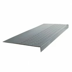 Vantage Circular Profile Dark Gray 12.06 in. x 60 in. Rubber Square Nose Stair Tread by ROPPE