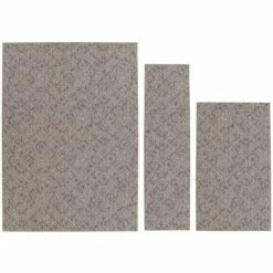 Classic Berber Earth Tone 4 ft. 11 in x 7 ft. 3-Piece Rug Set by Garland Rug