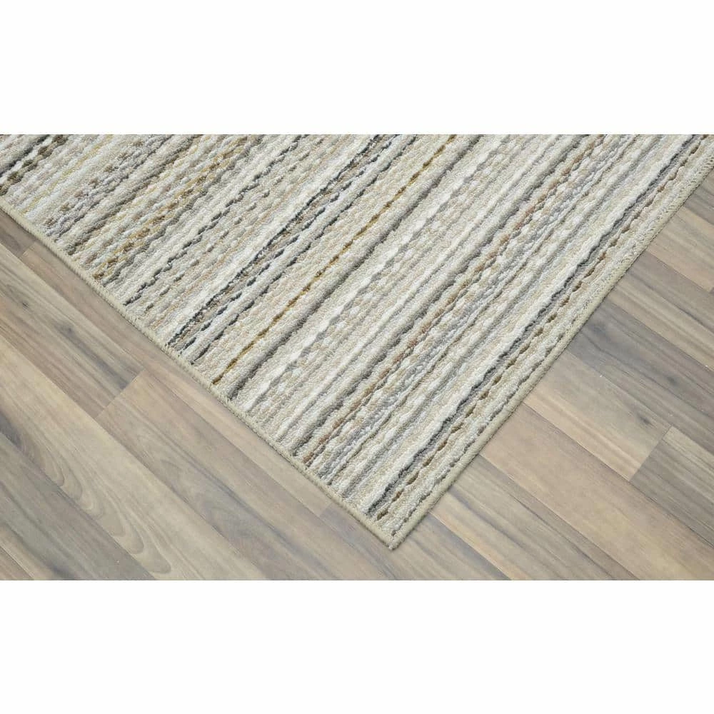 Carnival Stripe Earthtone 5 ft. x 7 ft. Area Rug by Garland Rug 4 Carnival Stripe Earthtone 5 ft. x 7 ft. Area Rug by Garland Rug - Image 2