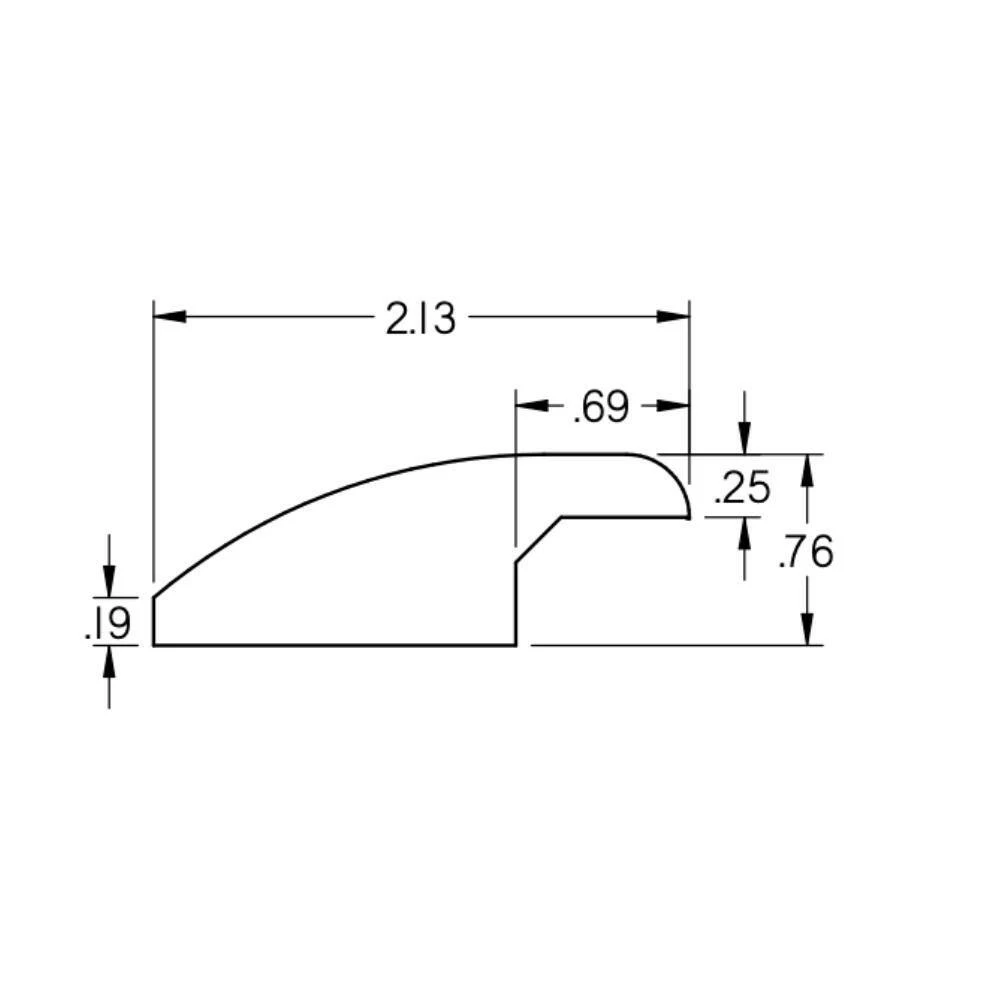 Hush 0.38 in. Thick x 2 in. Wide x 78 in. Length Flat Gloss Wood Reducer by ROPPE 4 Hush 0.38 in. Thick x 2 in. Wide x 78 in. Length Flat Gloss Wood Reducer by ROPPE - Image 2