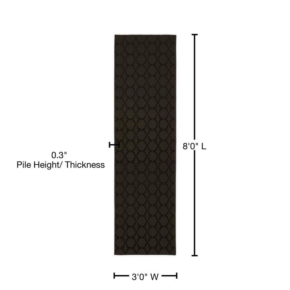 Sparta Mocha 3 ft. x 8 ft. Trellis Runner Rug by Garland Rug 7 Sparta Mocha 3 ft. x 8 ft. Trellis Runner Rug by Garland Rug - Image 5