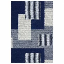 Block Party Navy/Sterling/White 5 ft. x 7 ft. Polypropylene Area Rug by Garland Rug
