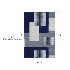 Block Party Navy/Sterling/White 5 ft. x 7 ft. Polypropylene Area Rug by Garland Rug 12 Block Party Navy/Sterling/White 5 ft. x 7 ft. Polypropylene Area Rug by Garland Rug -ROPPE ONLINE STORE navy sterling white garland rug area rugs bp000n06008493 76 1000