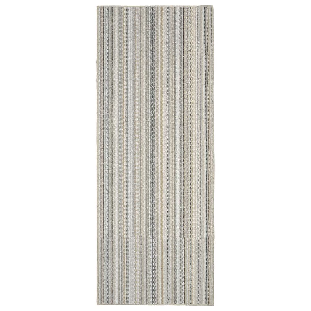 Carnival Stripe Random Earth Tone 3 ft. x 8 ft. Runner Rug by Garland Rug 3 Carnival Stripe Random Earth Tone 3 ft. x 8 ft. Runner Rug by Garland Rug