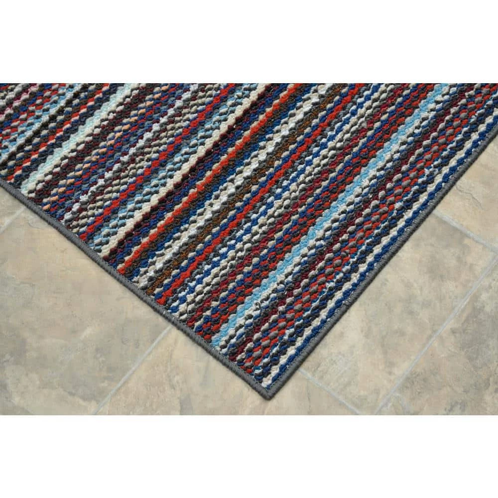 Carnival Stripe Random Multi Color 3 ft. x 12 ft. Runner Rug by Garland Rug 4 Carnival Stripe Random Multi Color 3 ft. x 12 ft. Runner Rug by Garland Rug - Image 2