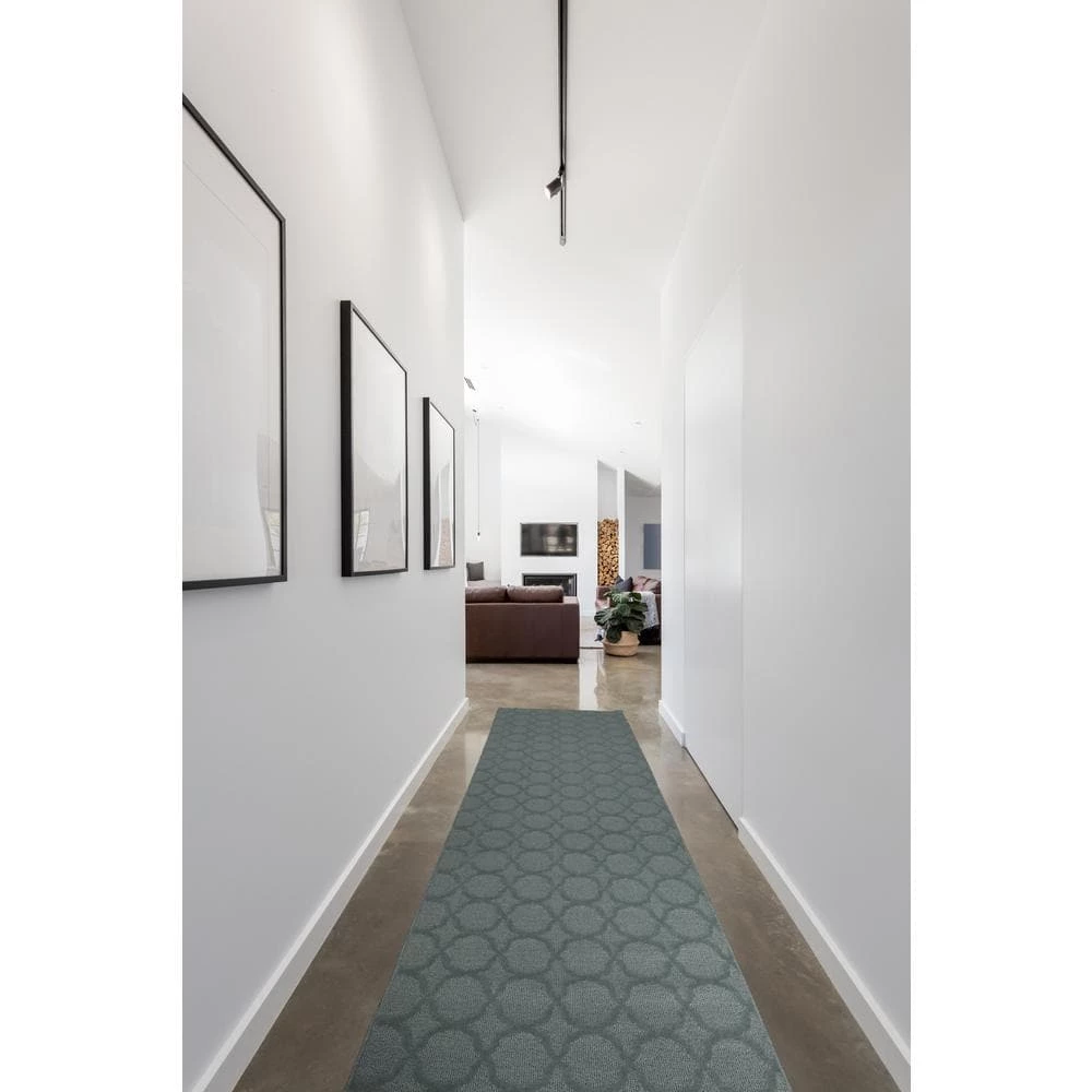 Sparta Sea Foam 2 ft. x 12 ft. Trellis Runner Rug by Garland Rug 8 Sparta Sea Foam 2 ft. x 12 ft. Trellis Runner Rug by Garland Rug - Image 6