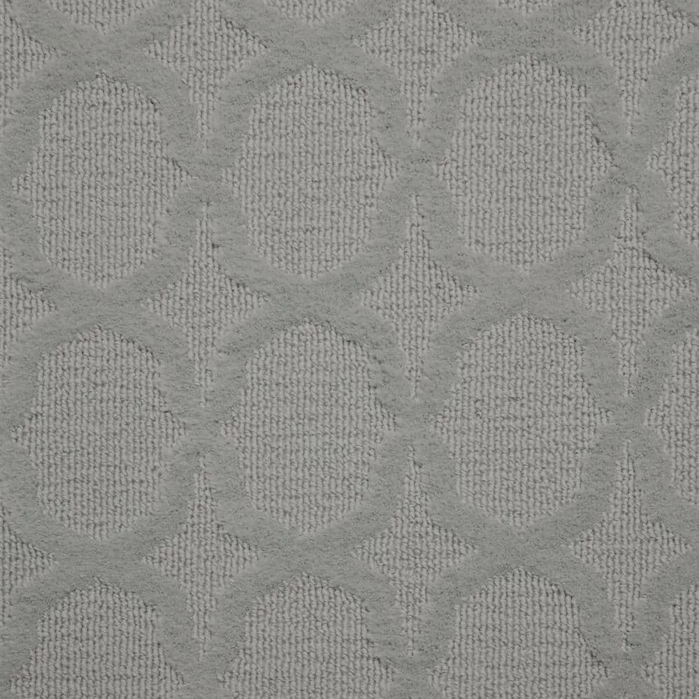 Sparta Silver 5 ft. x 5 ft. Round Trellis Area Rug by Garland Rug 6 Sparta Silver 5 ft. x 5 ft. Round Trellis Area Rug by Garland Rug - Image 4