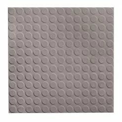 Low Profile Circular Design 19.69 in. x 19.69 in. Slate Rubber Tile by ROPPE