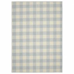 Country Living Soft Silver/Ivory 5 ft. x 7 ft. Checker Board Polypropylene Area Rug by Garland Rug