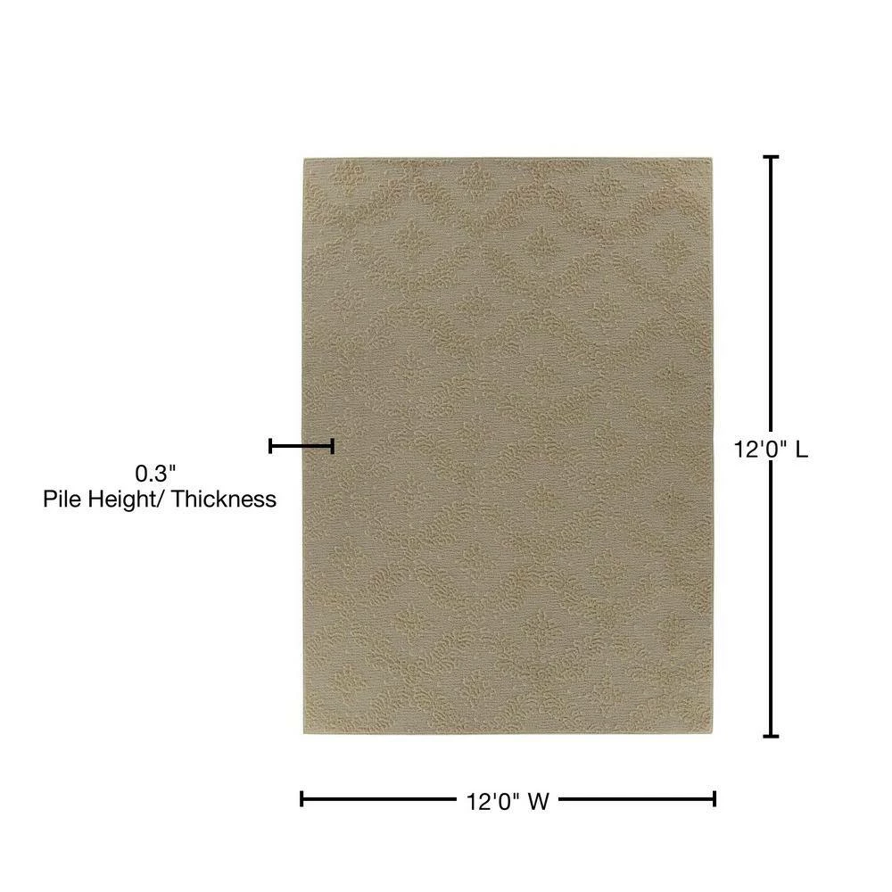 Charleston Tan 12 ft. x 12 ft. Area Rug by Garland Rug 7 Charleston Tan 12 ft. x 12 ft. Area Rug by Garland Rug - Image 5