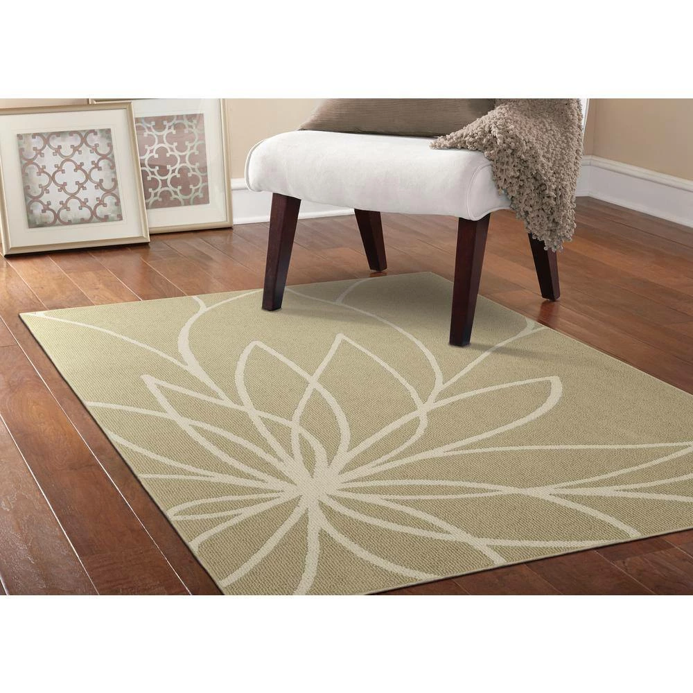 Grand Floral Tan/Ivory 5 ft. x 7 ft. Area Rug by Garland Rug 8 Grand Floral Tan/Ivory 5 ft. x 7 ft. Area Rug by Garland Rug - Image 6