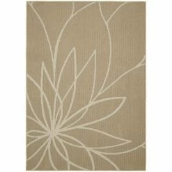 Grand Floral Tan/Ivory 5 ft. x 7 ft. Area Rug by Garland Rug