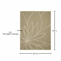 Grand Floral Tan/Ivory 8 ft. x 10 ft. Area Rug by Garland Rug -ROPPE ONLINE STORE tan ivory garland rug area rugs ll460a096120g3 76 1000