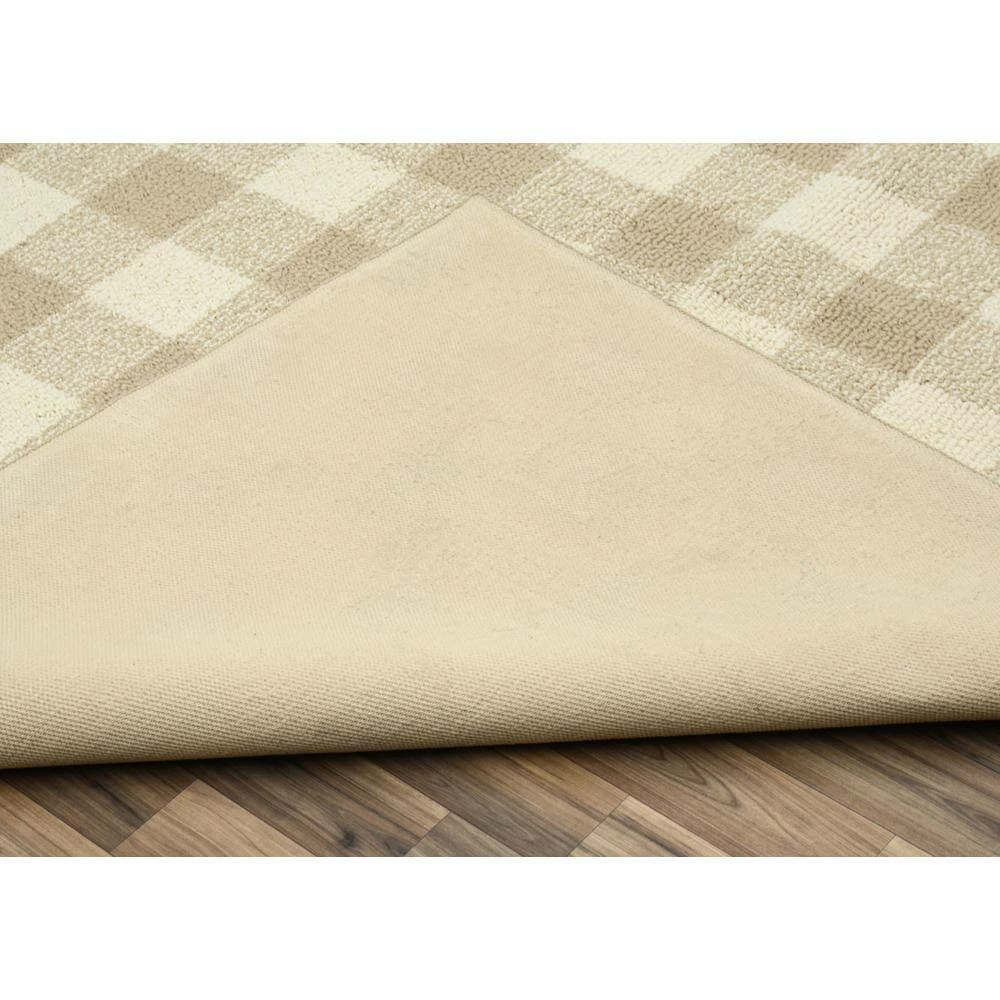 Country Living Tan/Ivory 7 ft. x 10 ft. Checker Board Polypropylene Area Rug by Garland Rug 5 Country Living Tan/Ivory 7 ft. x 10 ft. Checker Board Polypropylene Area Rug by Garland Rug - Image 3