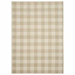 Country Living Tan/Ivory 7 ft. x 10 ft. Checker Board Polypropylene Area Rug by Garland Rug