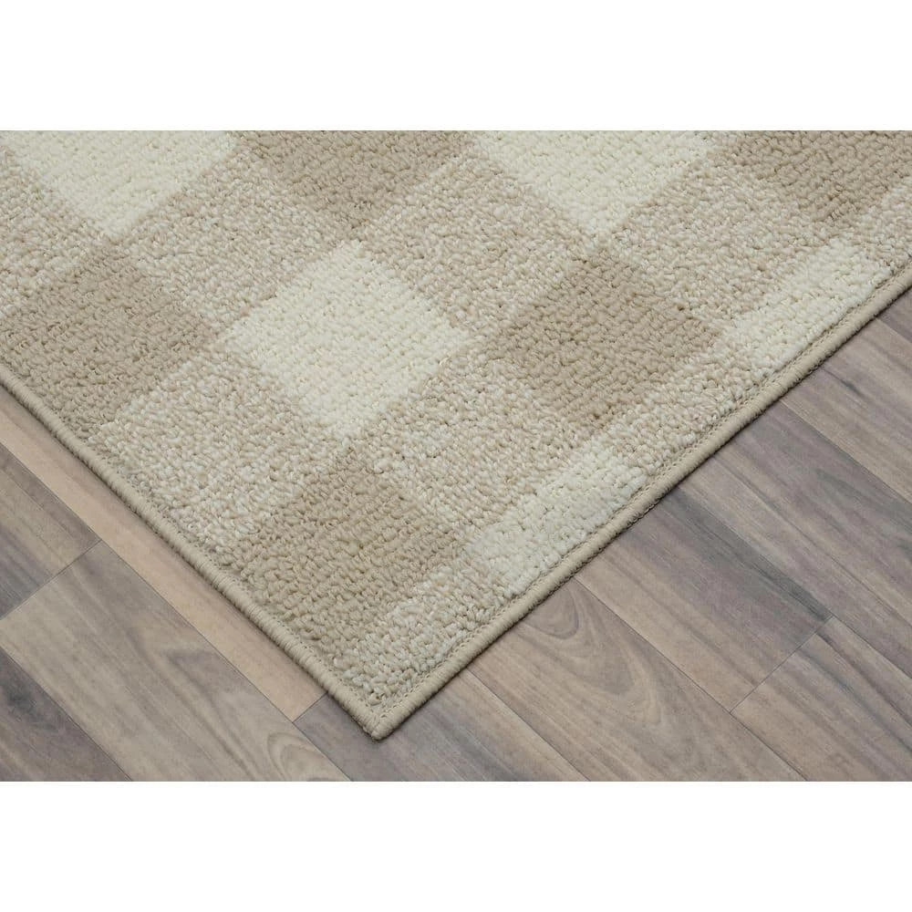 Country Living Tan/Ivory 7 ft. x 10 ft. Checker Board Polypropylene Area Rug by Garland Rug 4 Country Living Tan/Ivory 7 ft. x 10 ft. Checker Board Polypropylene Area Rug by Garland Rug - Image 2