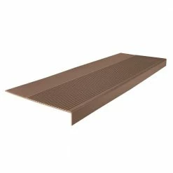 Light Duty Ribbed Design Toffee 12-1/4 in. x 42 in. Rubber Square Nose Stair Tread by ROPPE